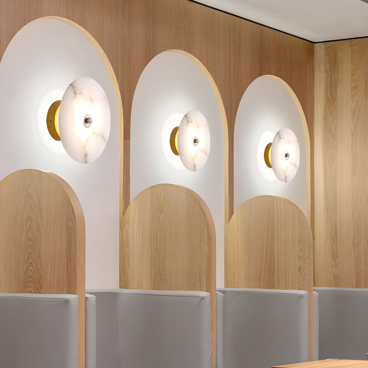 Modern Round Marble Alabaster Wall Light Design | Albaro