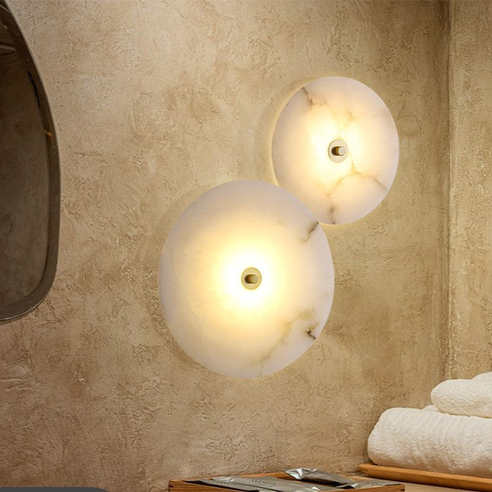Modern Round Marble Alabaster Wall Light Design | Albaro