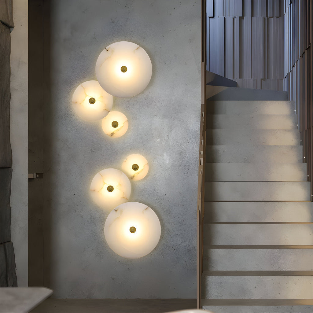 Modern Round Marble Alabaster Wall Light Design | Albaro