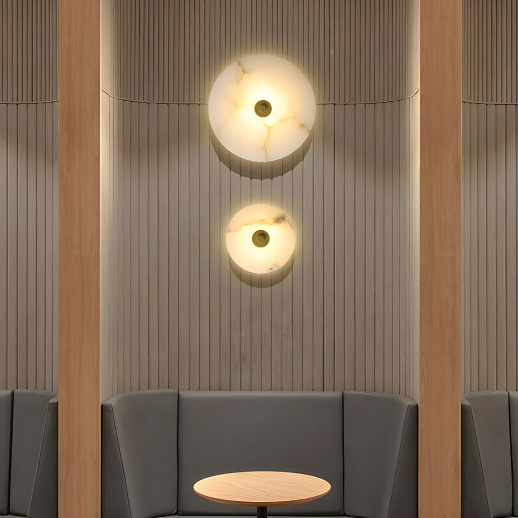 Modern Round Marble Alabaster Wall Light Design | Albaro