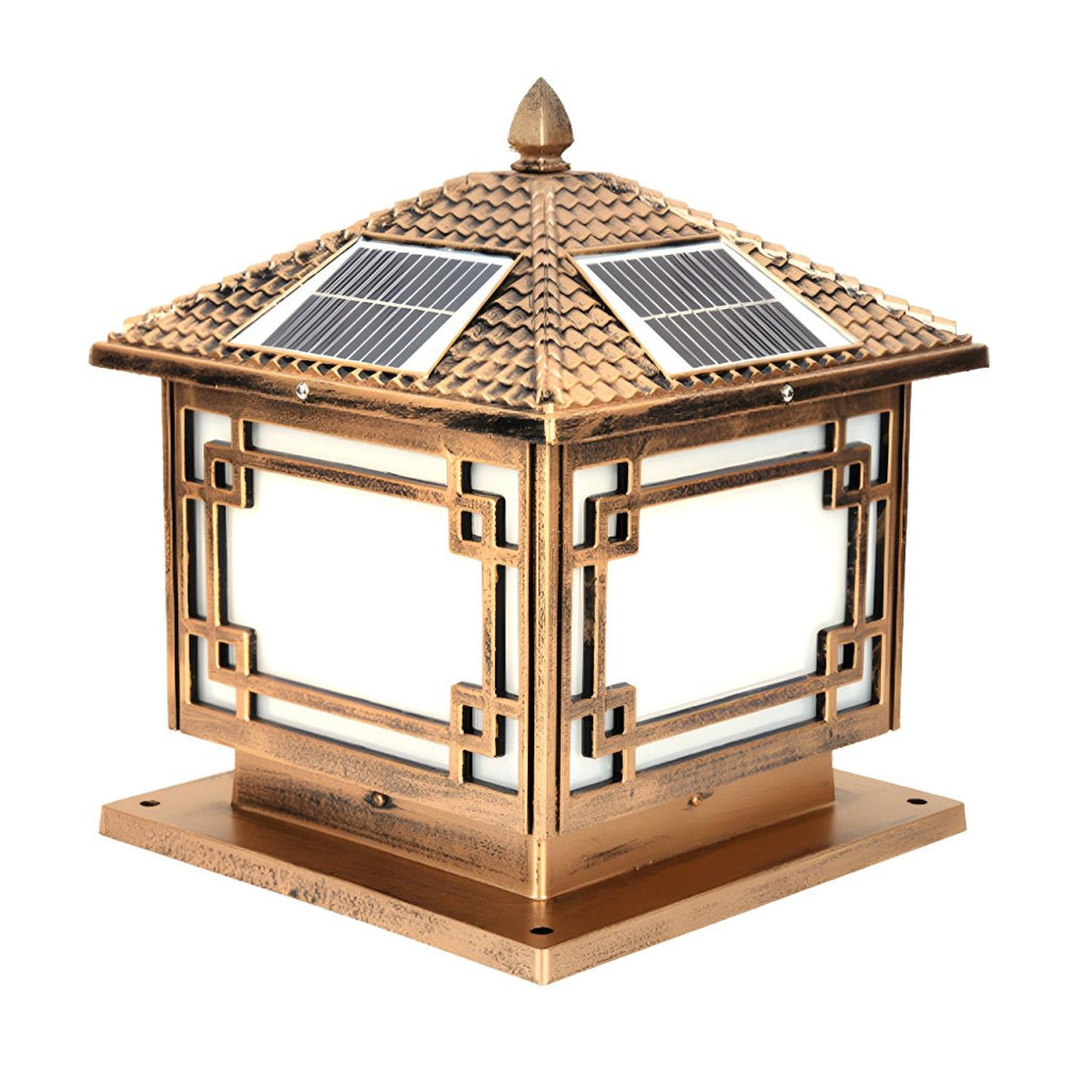 Modern Square Solar Metal Outdoor Light Fixture | Fenlora