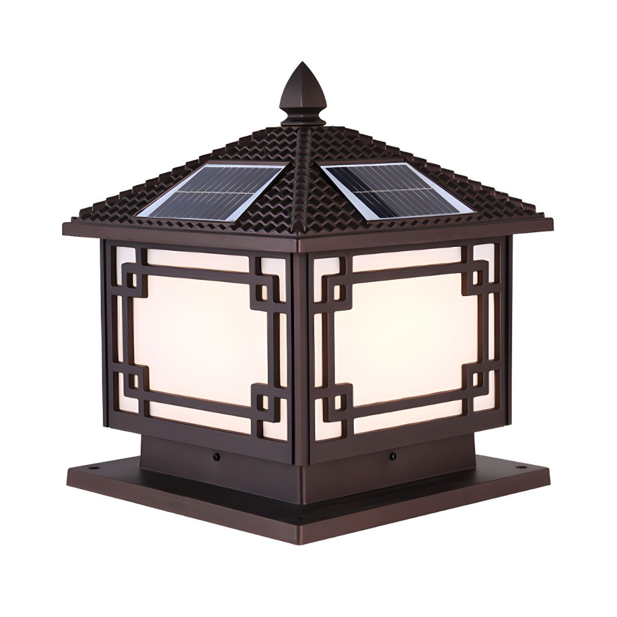 Modern Square Solar Metal Outdoor Light Fixture | Fenlora