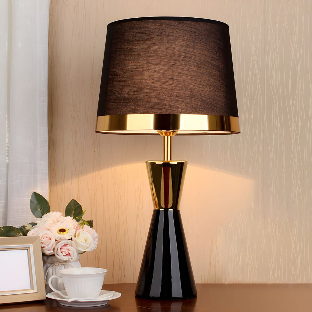 Modern Table Lamp with Ceramic Base Cone Shade | Luvian
