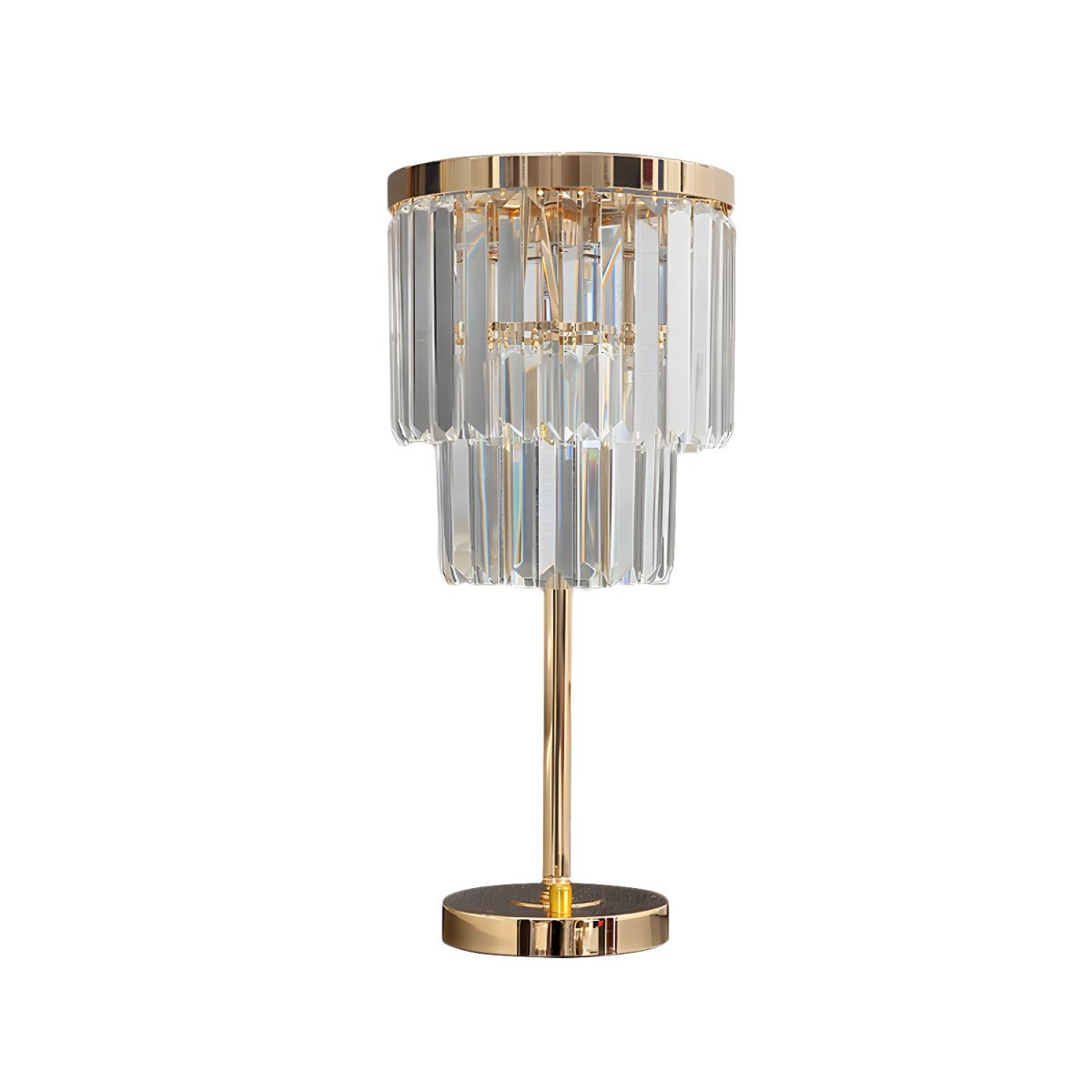 Modern Table Lamp with Crystal Shade Gold Finish | Velora