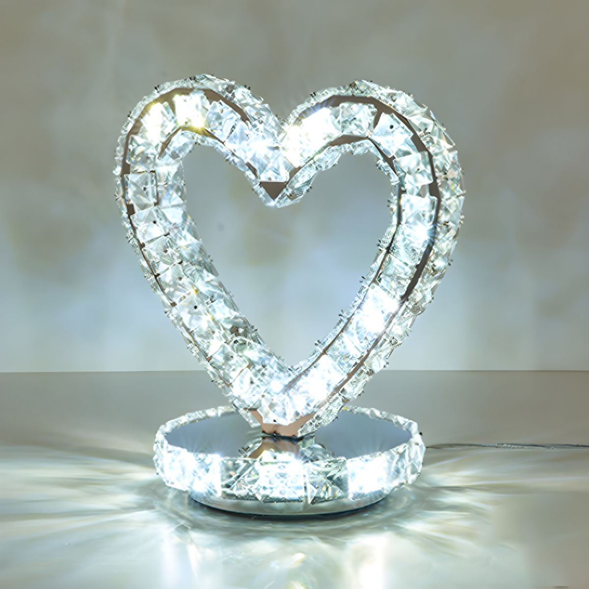 Modern Table Lamp with Crystal Shades Ambient Lighting | Nardon