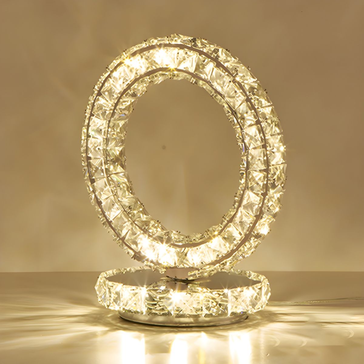 Modern Table Lamp with Crystal Shades Ambient Lighting | Nardon