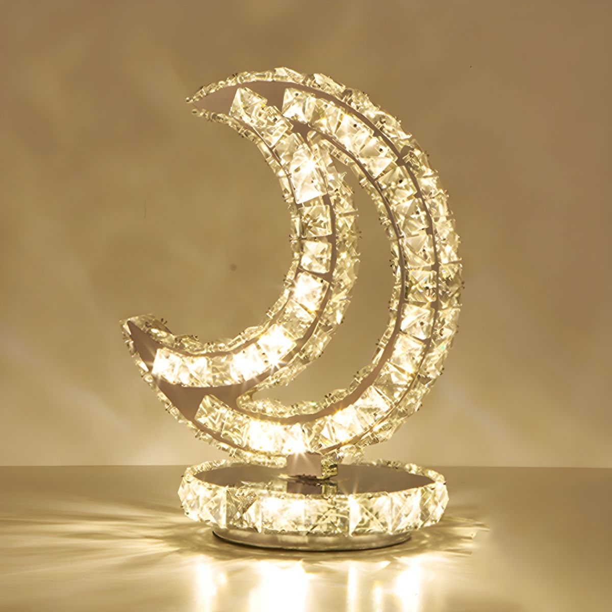 Modern Table Lamp with Crystal Shades Ambient Lighting | Nardon