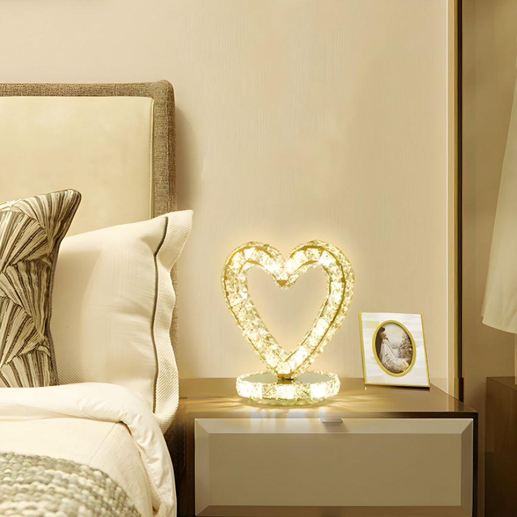 Modern Table Lamp with Crystal Shades Ambient Lighting | Nardon