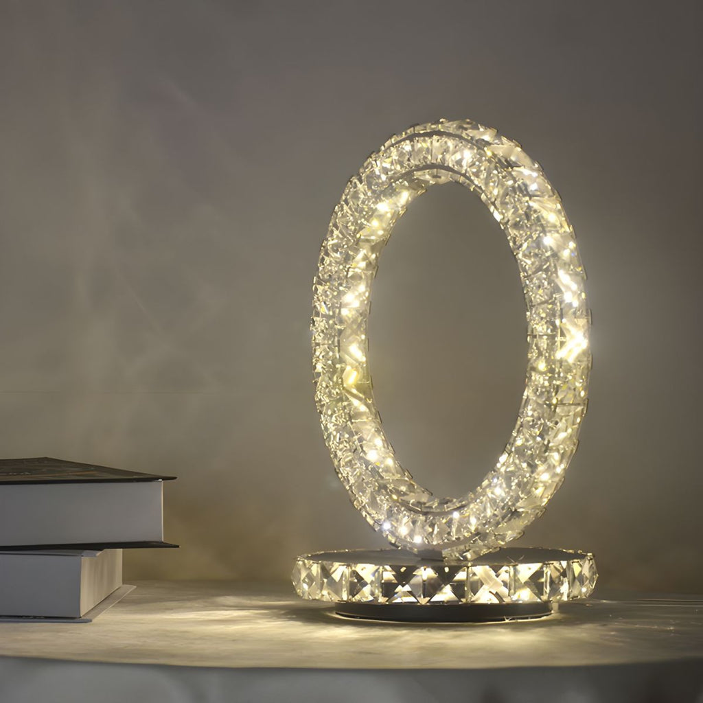 Modern Table Lamp with Crystal Shades Ambient Lighting | Nardon