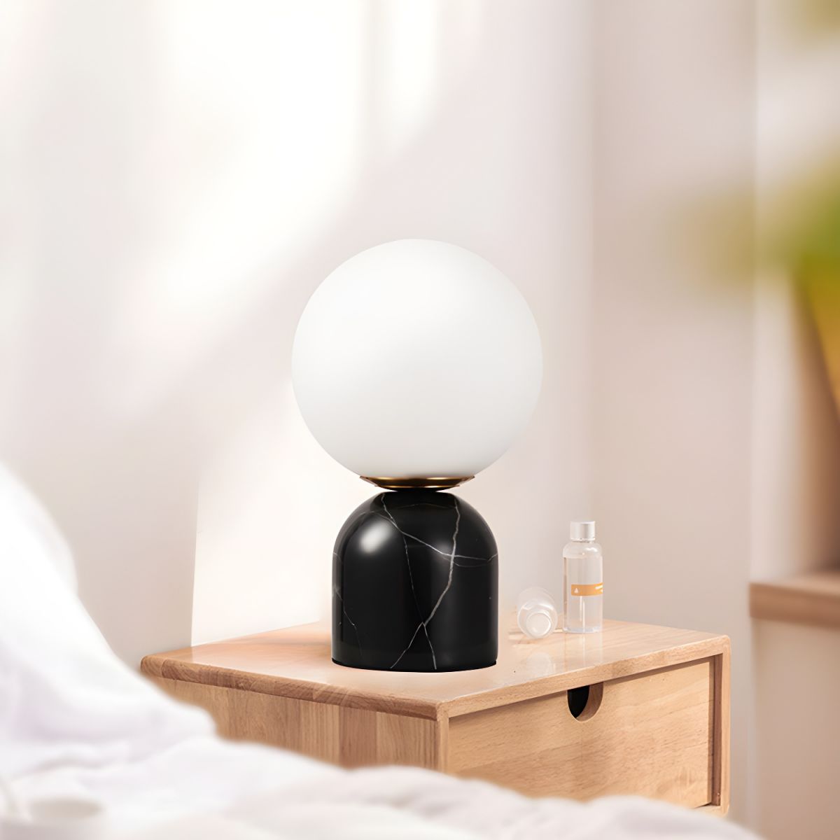 Modern Table Lamp with Marble Dome Base | Nordel