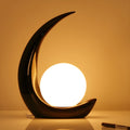 Modern Table Lamp with White Glass Globe | Novaryn