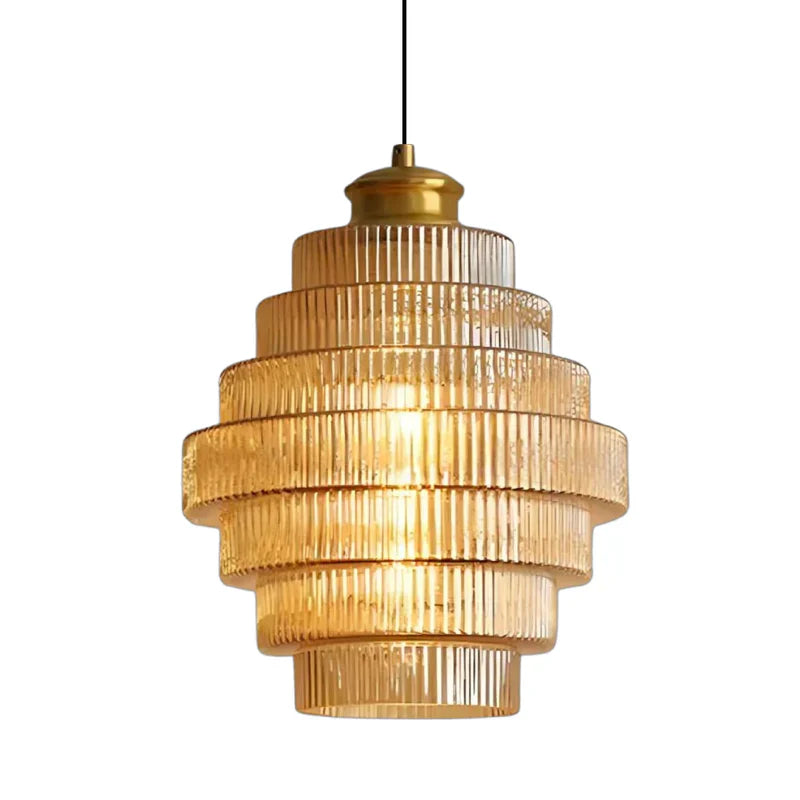 Modern Tiered Glass Shade Pendant Light | Lorille