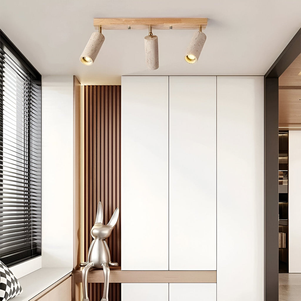 Modern Travertine Ceiling Light with Sleek Design | Solari