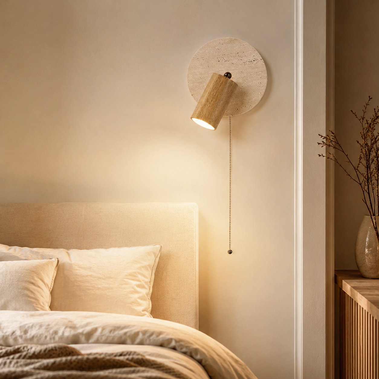 Travertine Rotating Wall Light - Modern Adjustable Sconce