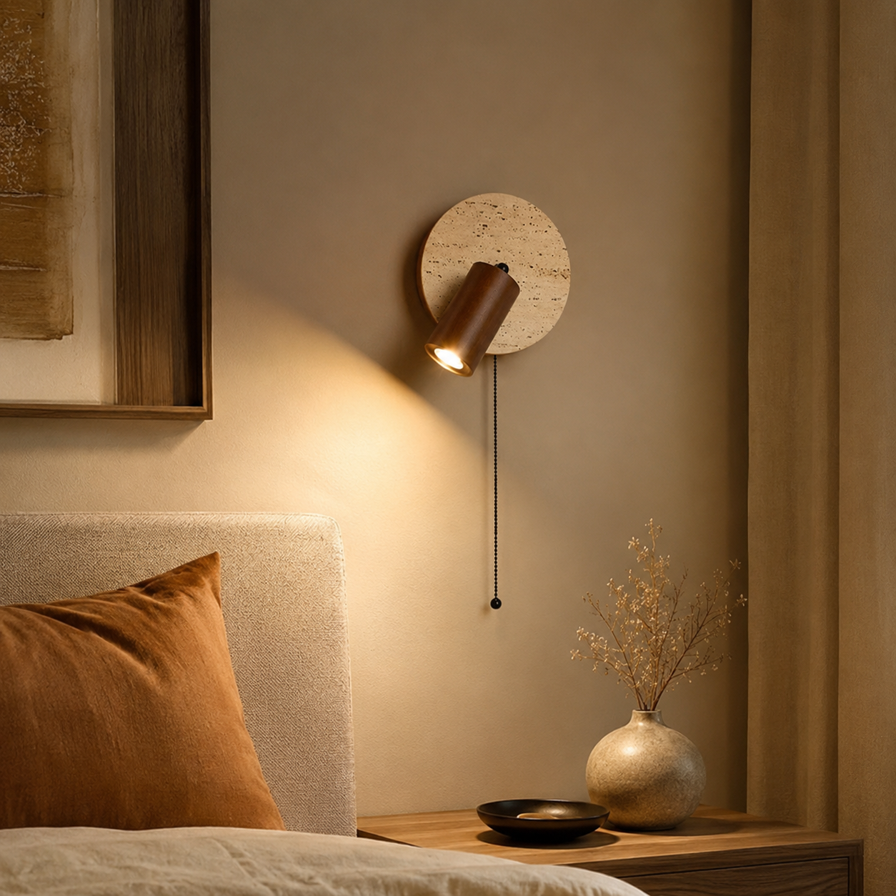 Travertine Rotating Wall Light - Modern Adjustable Sconce