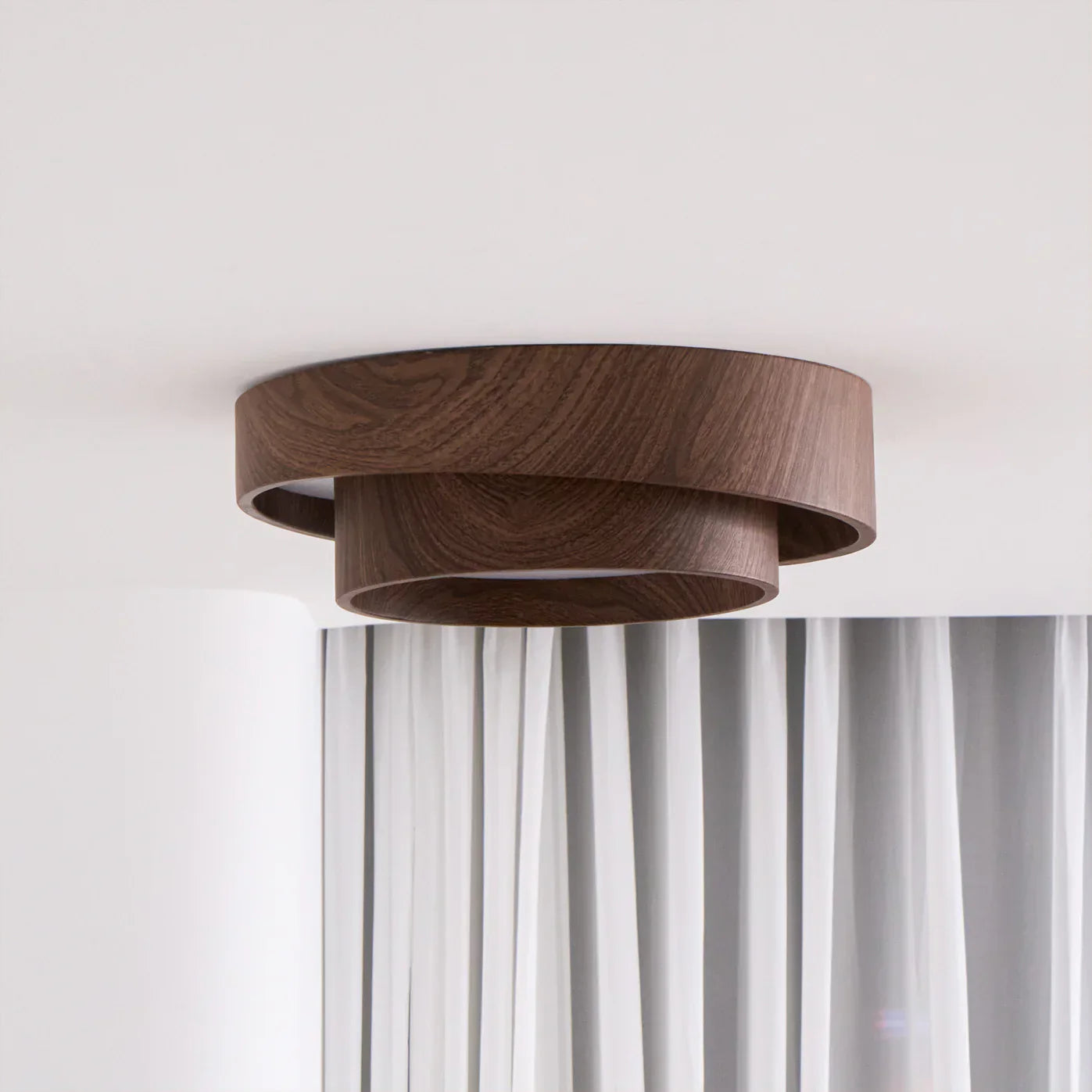 Modern Walnut Ceiling Light Fixture with LED | Vamoria
