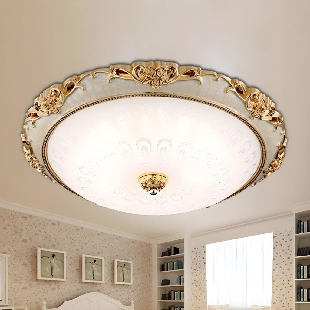Modern Wide Glass Flush Ceiling Light Fixture | Lunavoa
