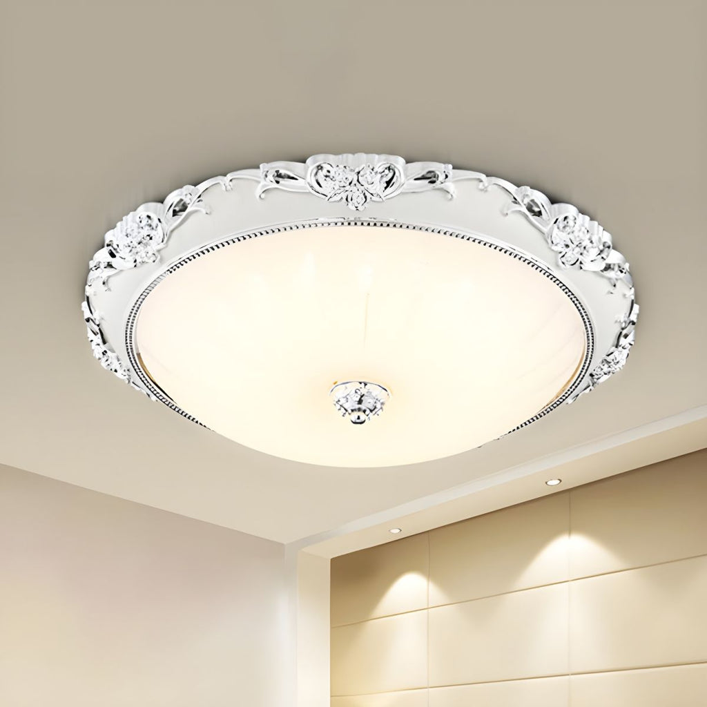 Modern Wide Glass Flush Ceiling Light Fixture | Lunavoa