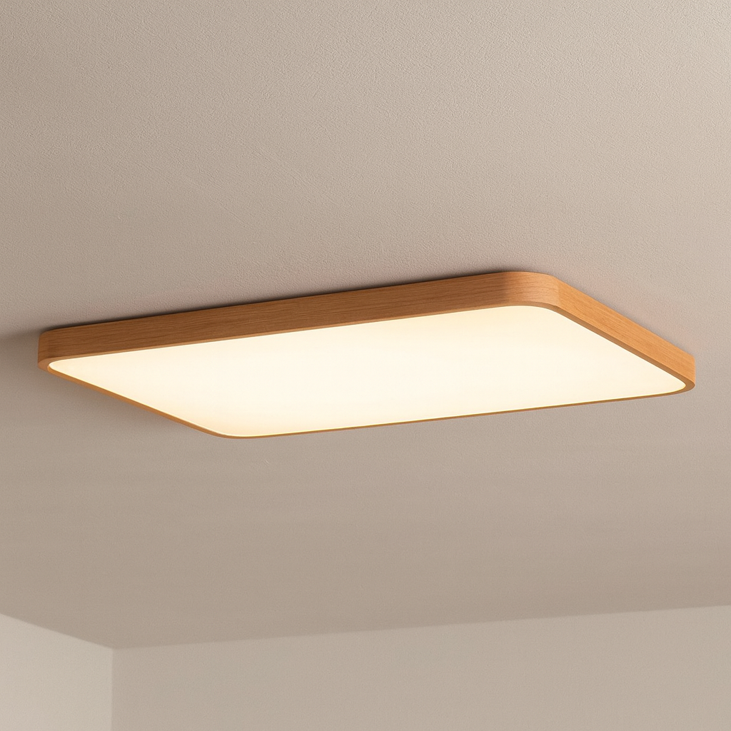 Modern Wood Frame LED Ceiling Light | Velira