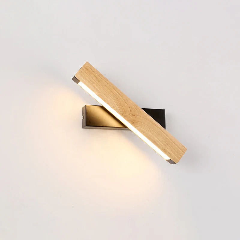Modern Wooden LED Rotating Reading Wall Light | Zorali