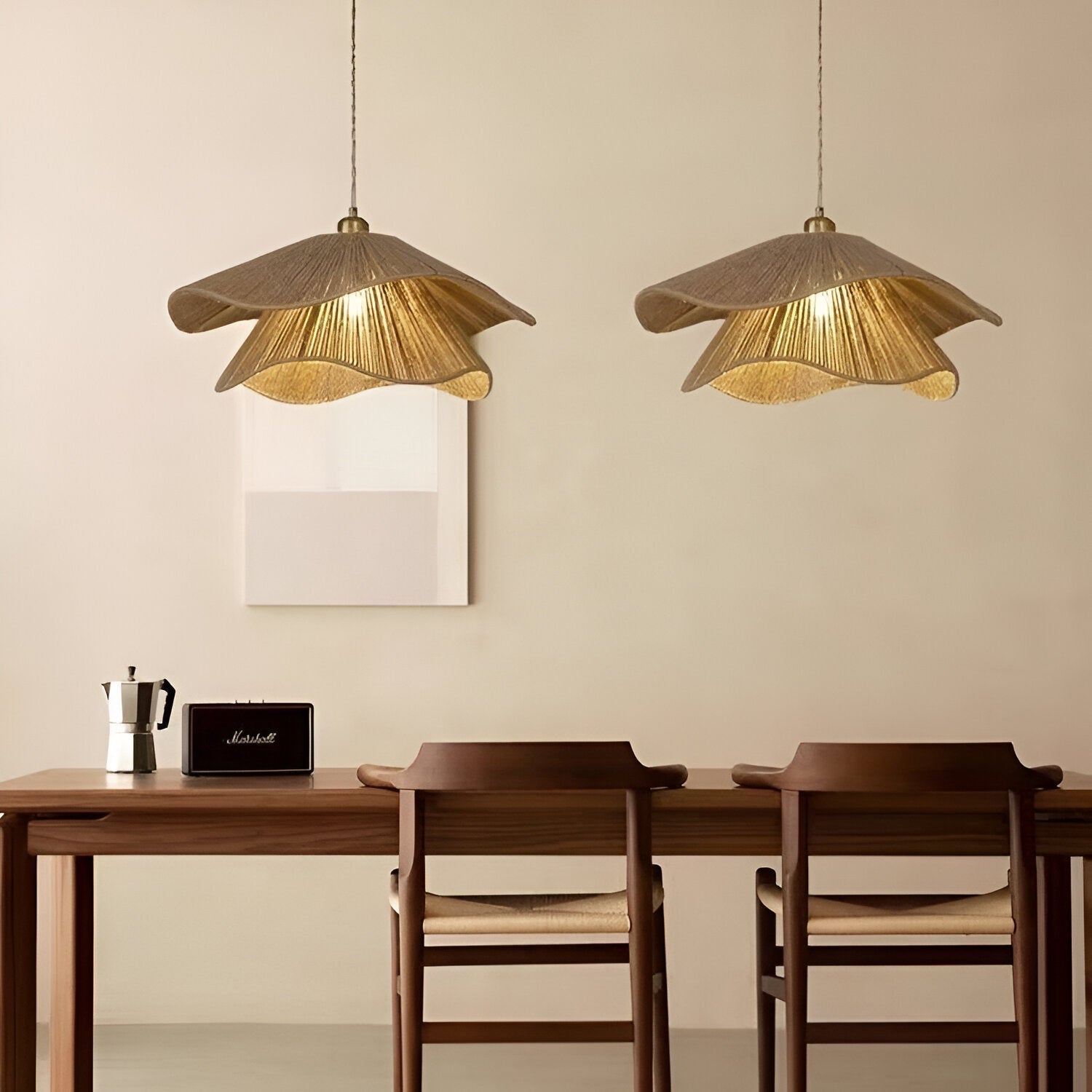 Natural Jute Boho Pendant Light for Modern Spaces | Venora