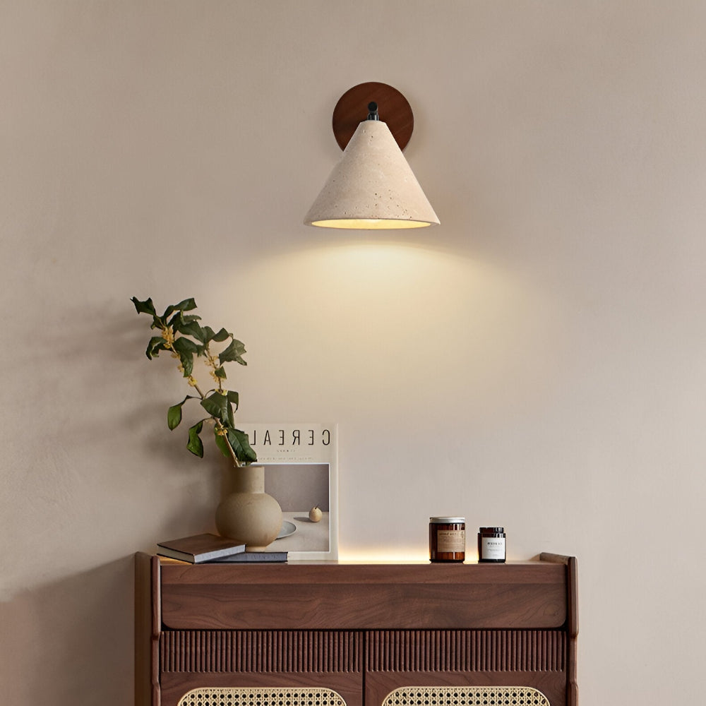 Natural Style Yellow Travertine LED Wall Light | Stoneva