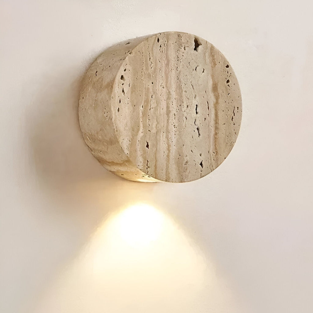Natural Travertine Wall Light for Wabi Sabi Interiors | Travara