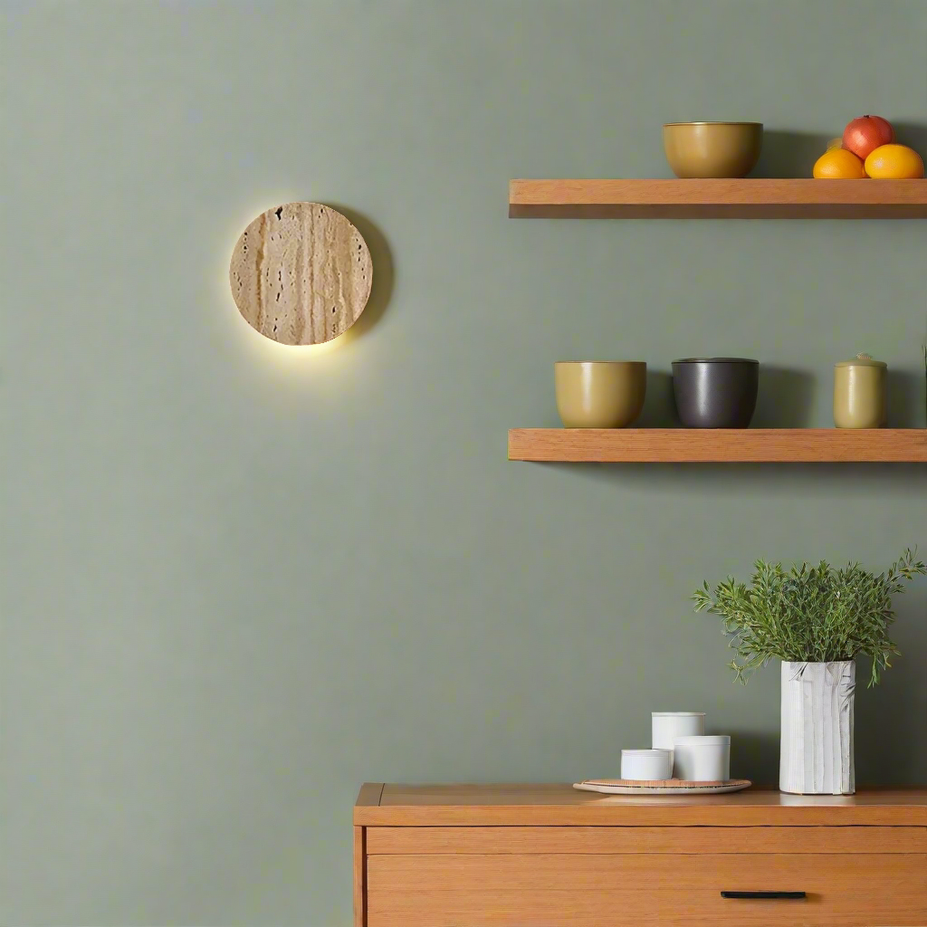 Natural Travertine Wall Light for Wabi Sabi Interiors | Travara