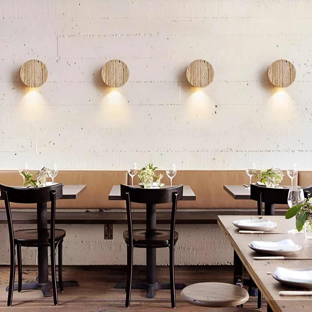 Natural Travertine Wall Light for Wabi Sabi Interiors | Travara