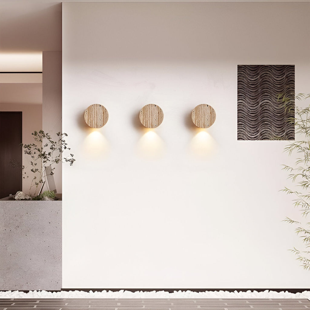 Natural Travertine Wall Light for Wabi Sabi Interiors | Travara