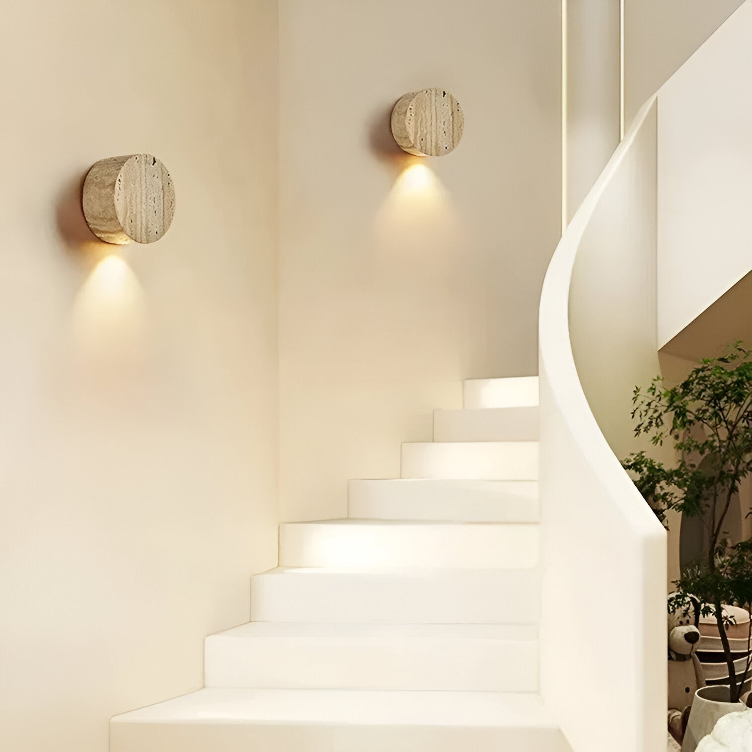 Natural Travertine Wall Light for Wabi Sabi Interiors | Travara