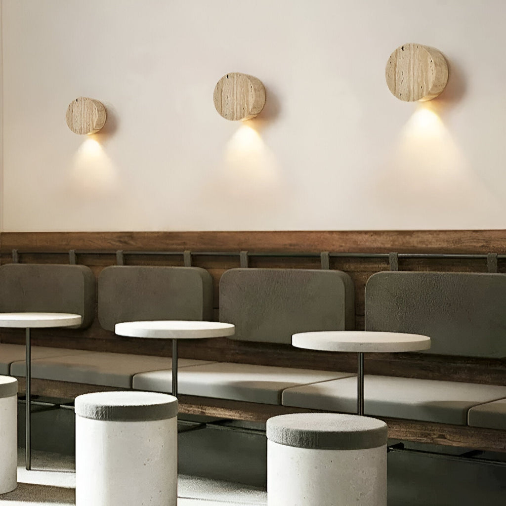 Natural Travertine Wall Light for Wabi Sabi Interiors | Travara
