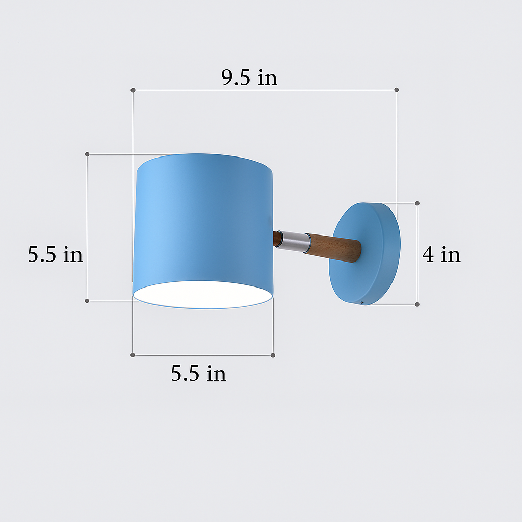 Nordic Adjustable Wood Metal Wall Light Fixture | Lumovia