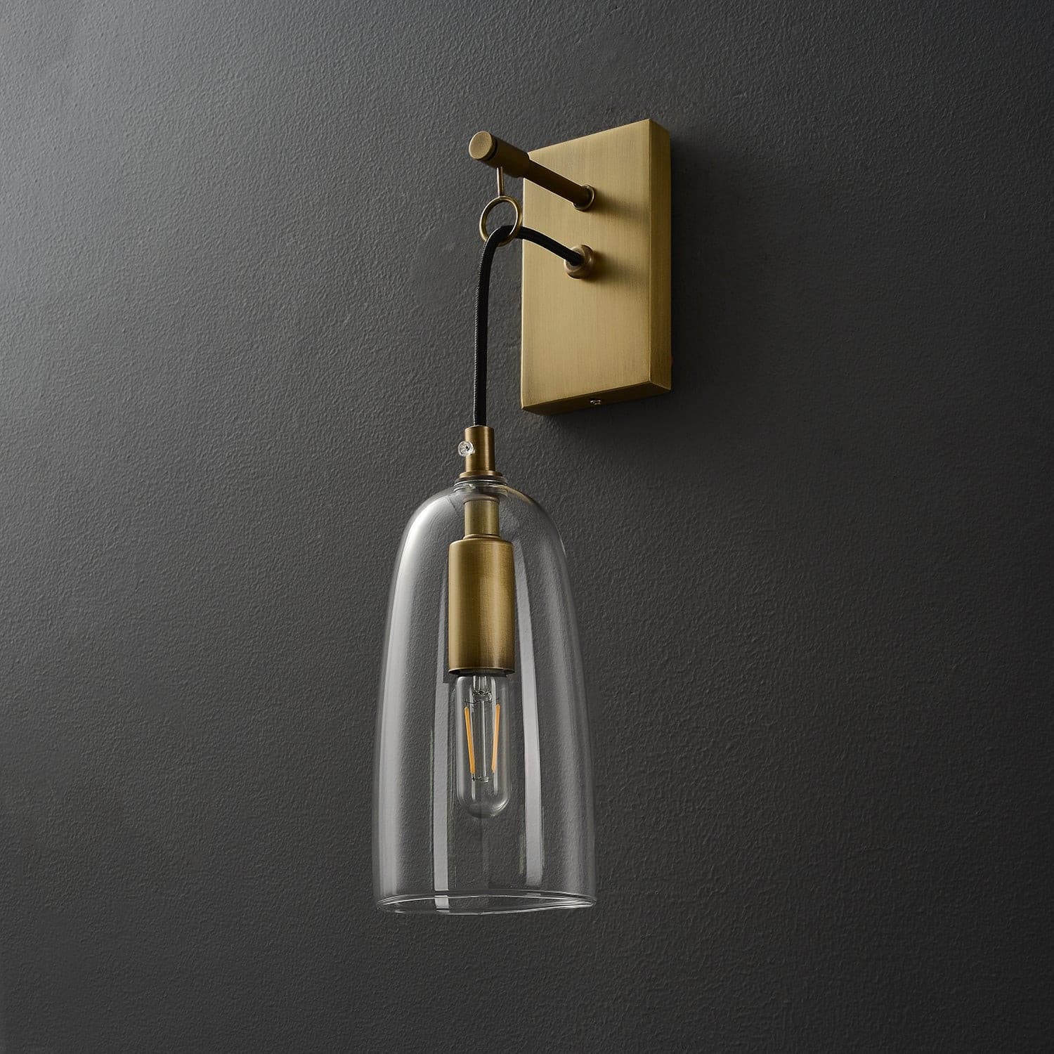Nordic Brass Glass Wall Light for Interior Spaces | Bralune