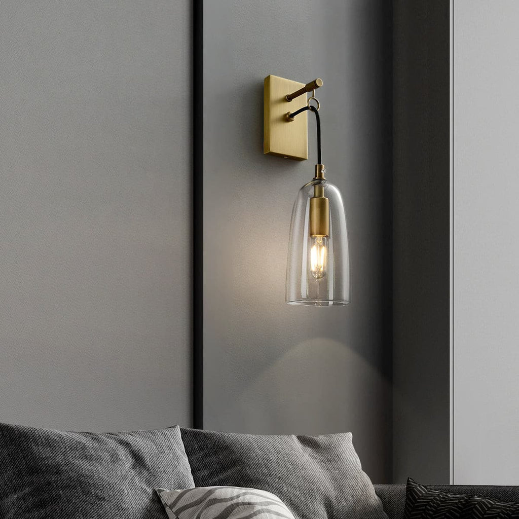 Nordic Brass Glass Wall Light for Interior Spaces | Bralune