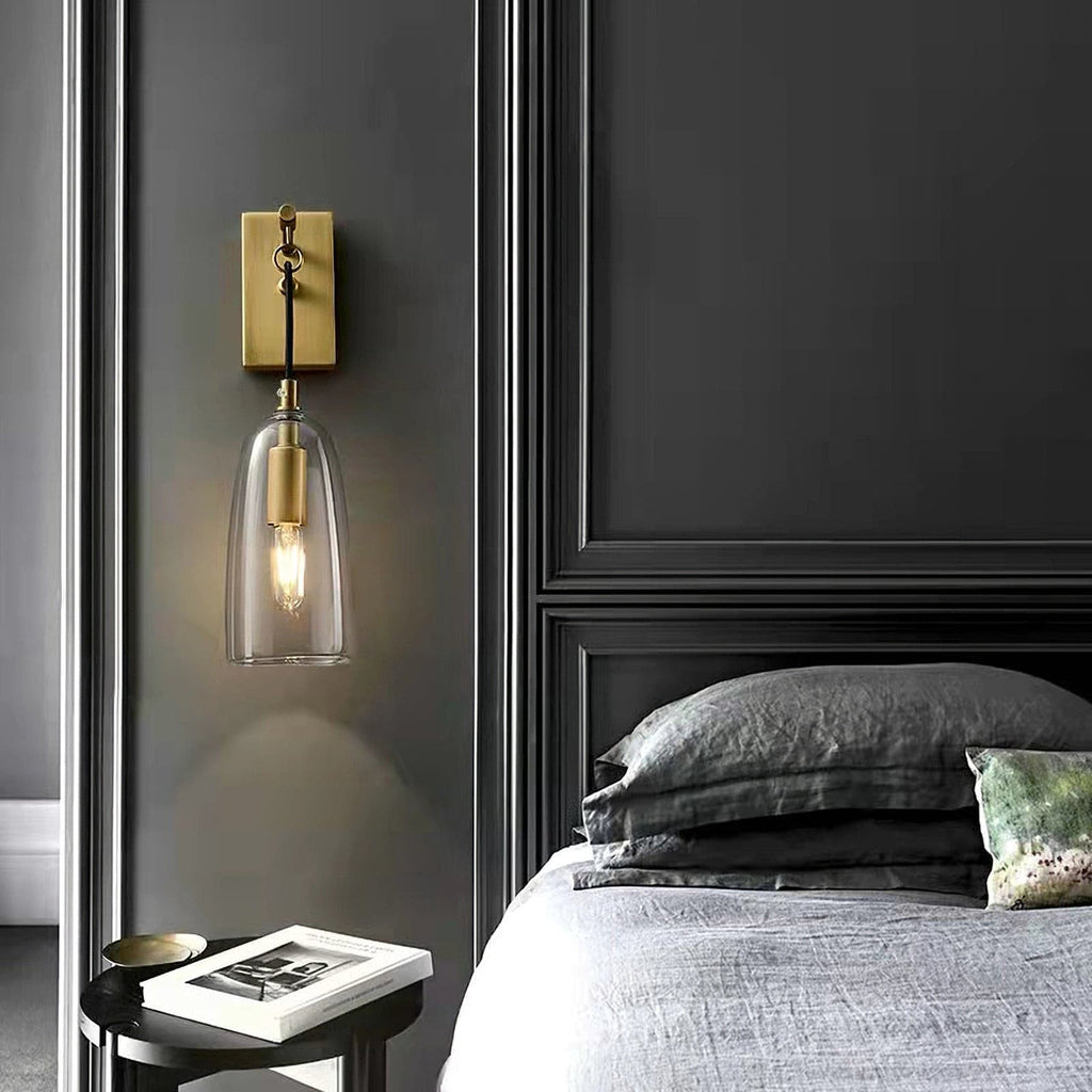 Nordic Brass Glass Wall Light for Interior Spaces | Bralune