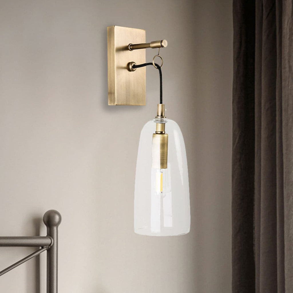 Nordic Brass Glass Wall Light for Interior Spaces | Bralune