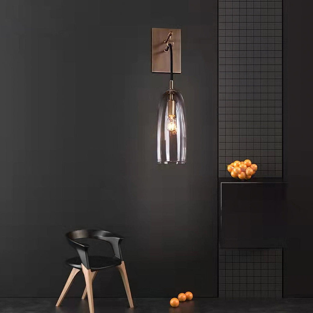 Nordic Brass Glass Wall Light for Interior Spaces | Bralune