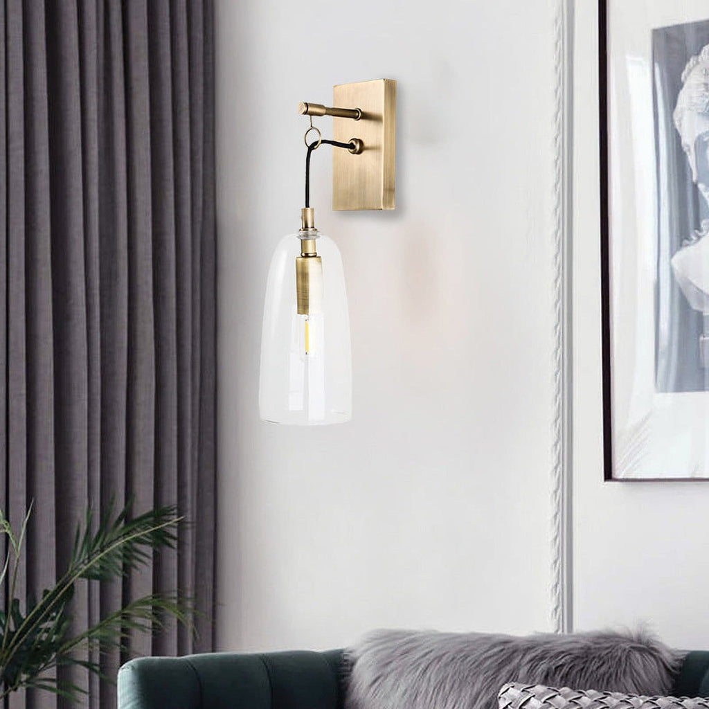 Nordic Brass Glass Wall Light for Interior Spaces | Bralune