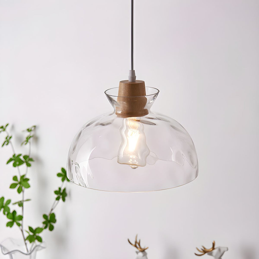 Nordic Clear Glass Pendant Light Adjustable Cord | Menora