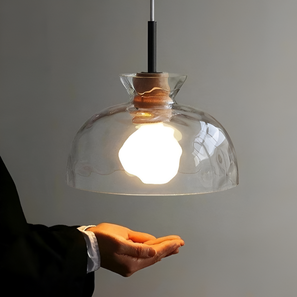 Nordic Clear Glass Pendant Light Adjustable Cord | Menora