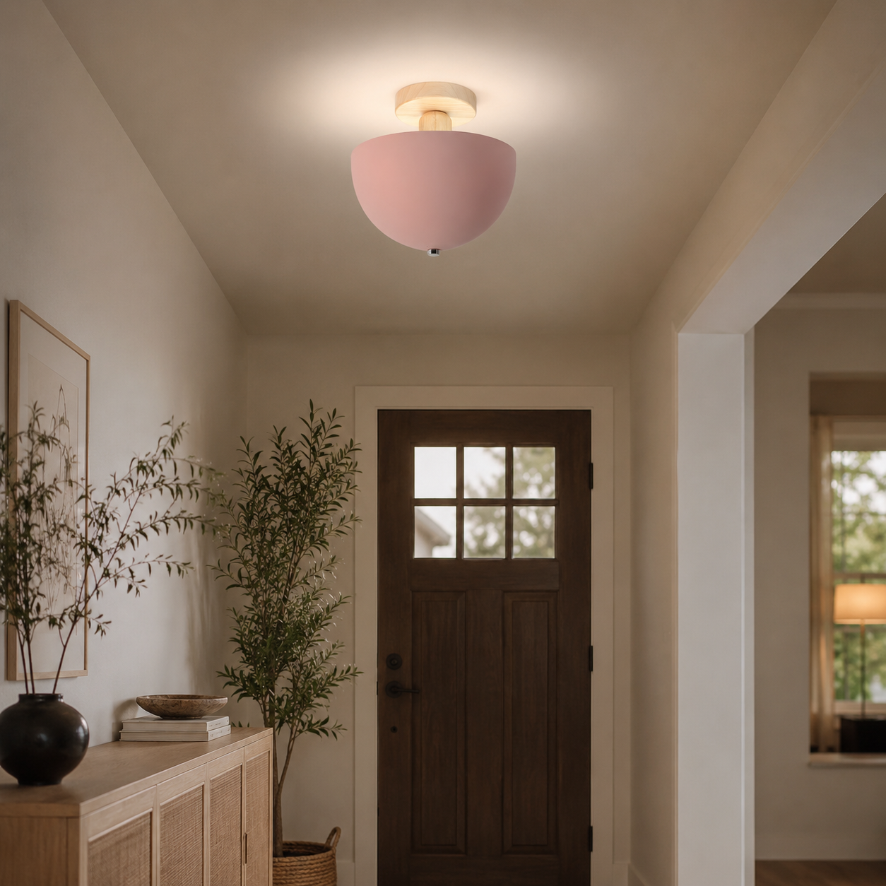 Nordic Dome Metal Shade Semi Flush Ceiling Light | Savira
