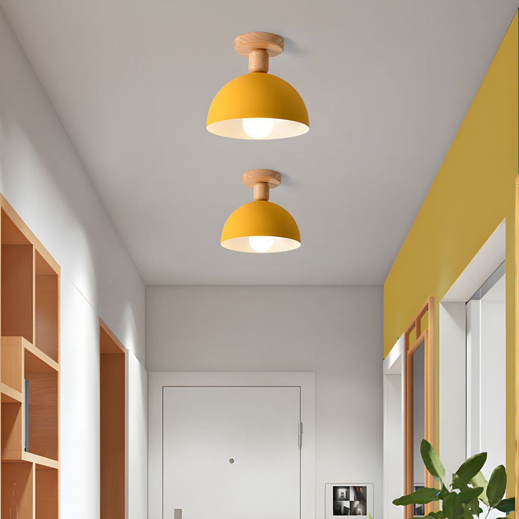 Nordic Dome Metal Shade Semi Flush Ceiling Light | Savira