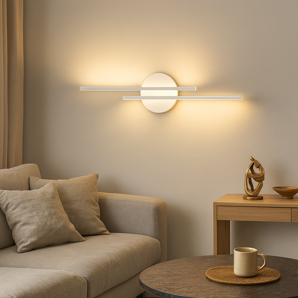 Nordic Double Line LED Wall Light for Interiors | Lumario
