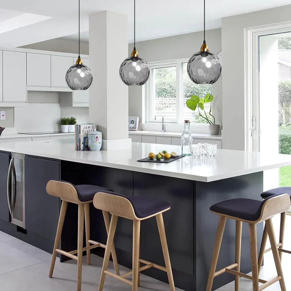 Nordic Glass Globe Pendant Light Fixture | Solvara