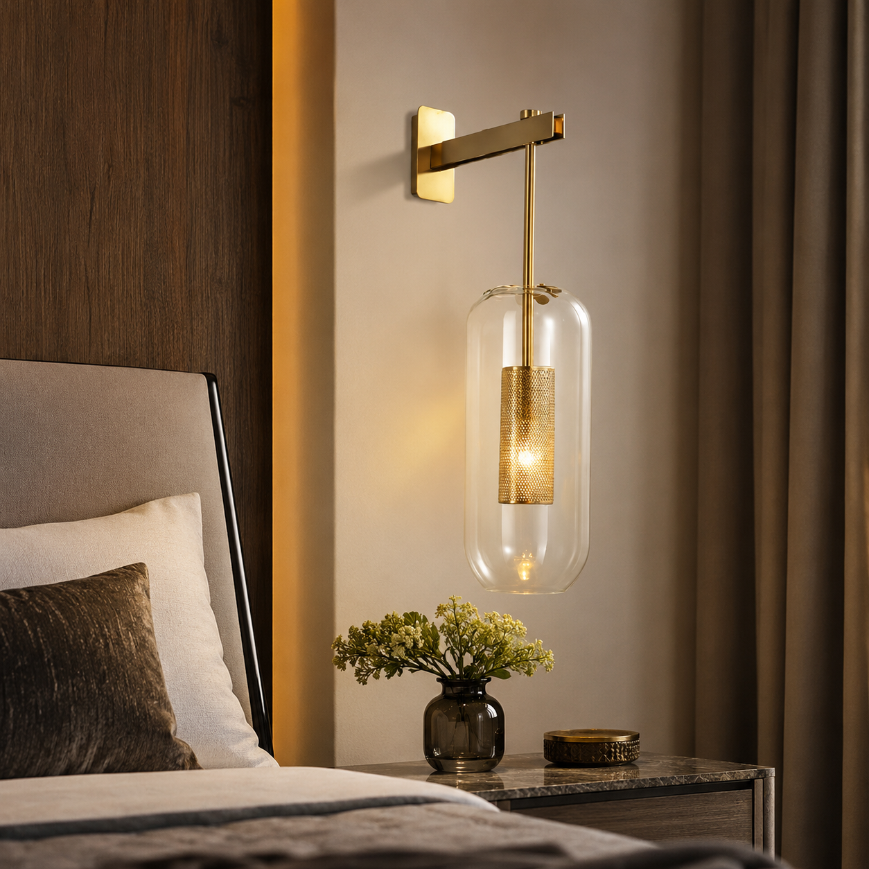 Nordic Glass Wall Sconce for Modern Interiors | Glazora