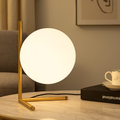 Nordic Gold Base Table Lamp with Glass Globe | Pamalor