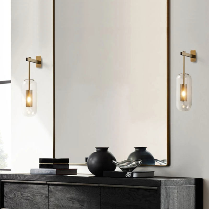 Nordic Industrial Metal Glass Wall Light Fixture | Yernova