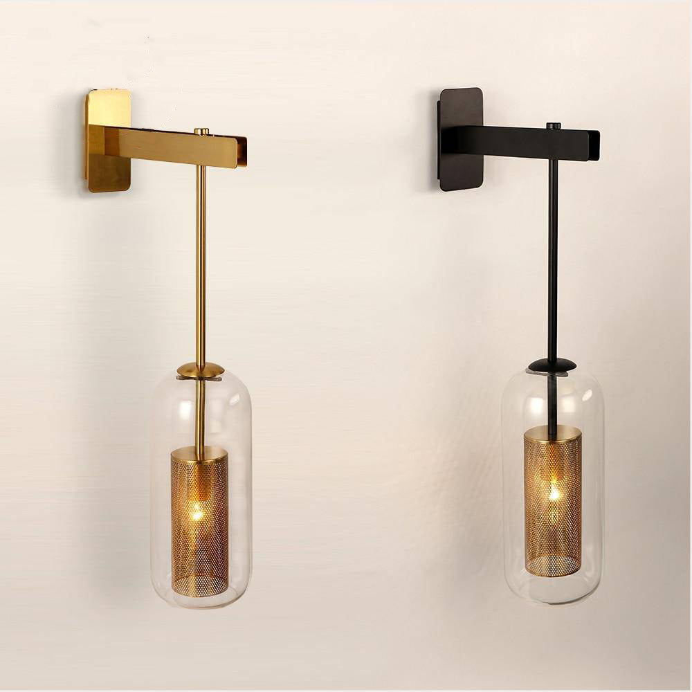 Nordic Industrial Metal Glass Wall Light Fixture | Yernova