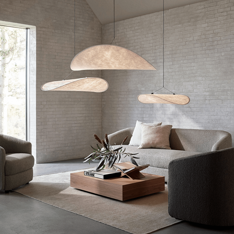 Nordic Japandi Silk Shade Pendant Light Soft Glow | Norlix
